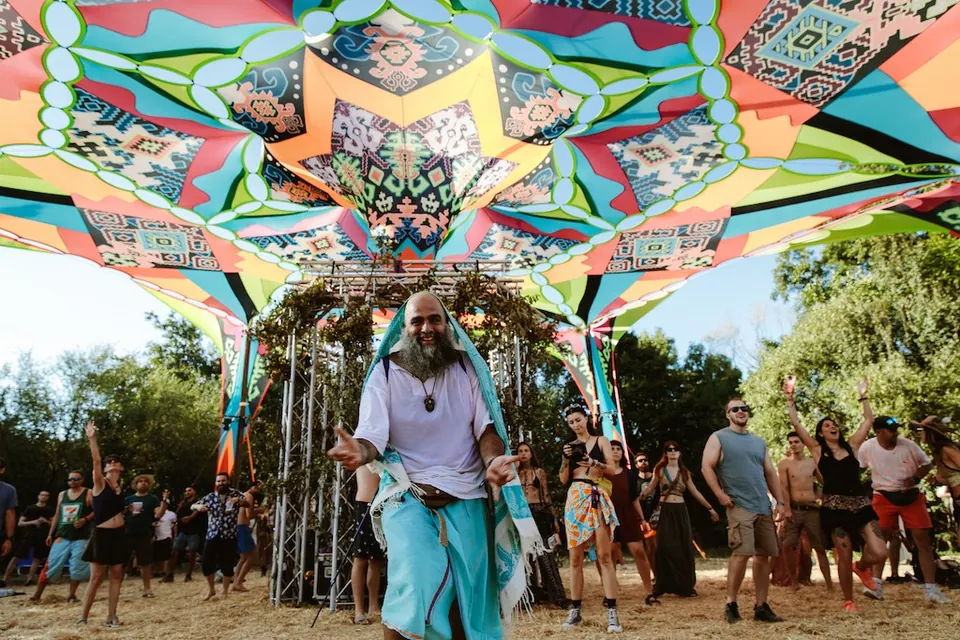A dancer under the canopy