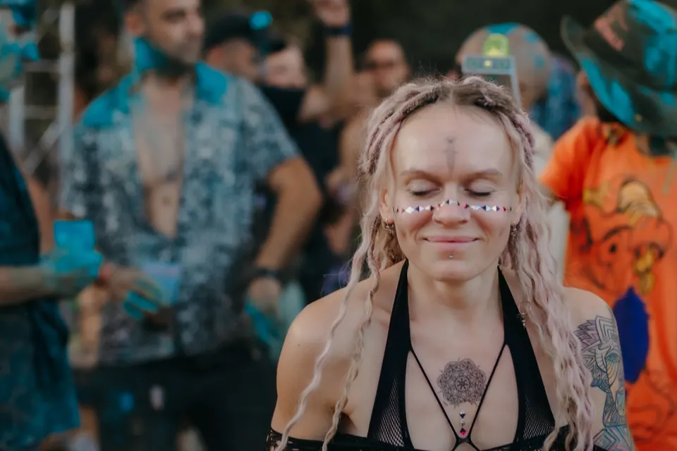 A portrait with face paint