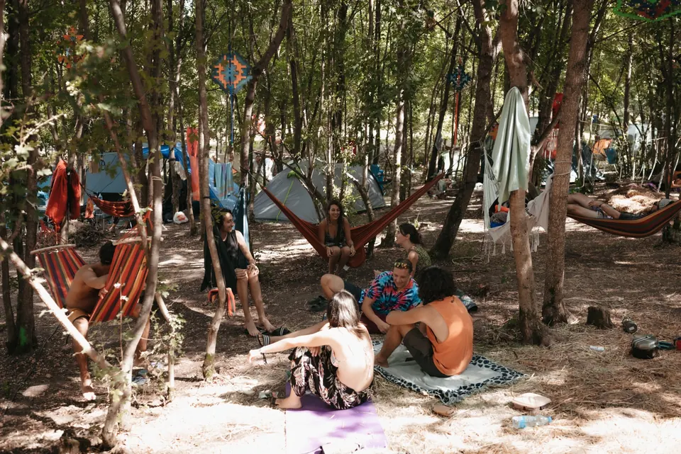 Hammock camp in the forest