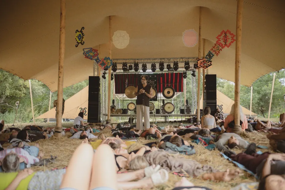 A session in the healing tent