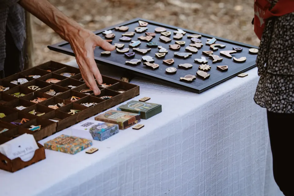 A jewellery stall at the Bazaar