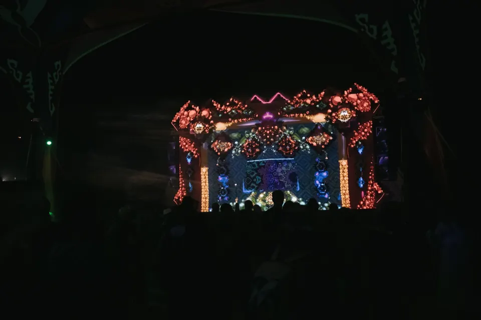 The stage glowing in the dark