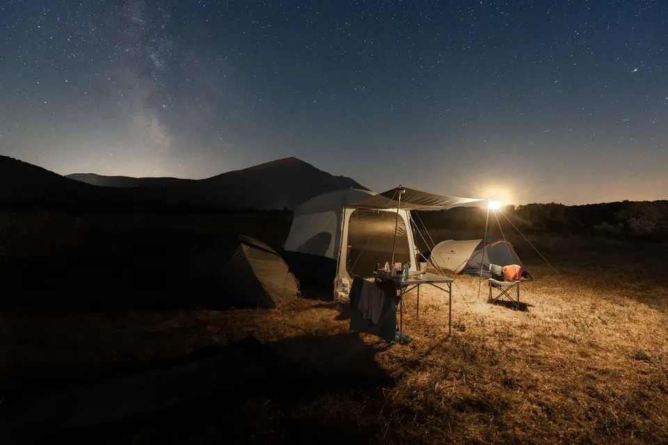 The camp under the Milky Way