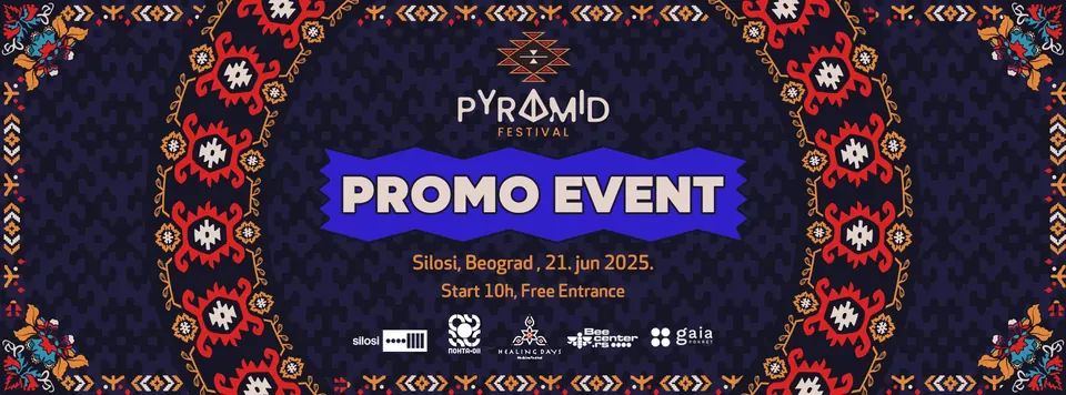 Banner for the Pyramid Festival promo event at Silosi, 21st June 2025