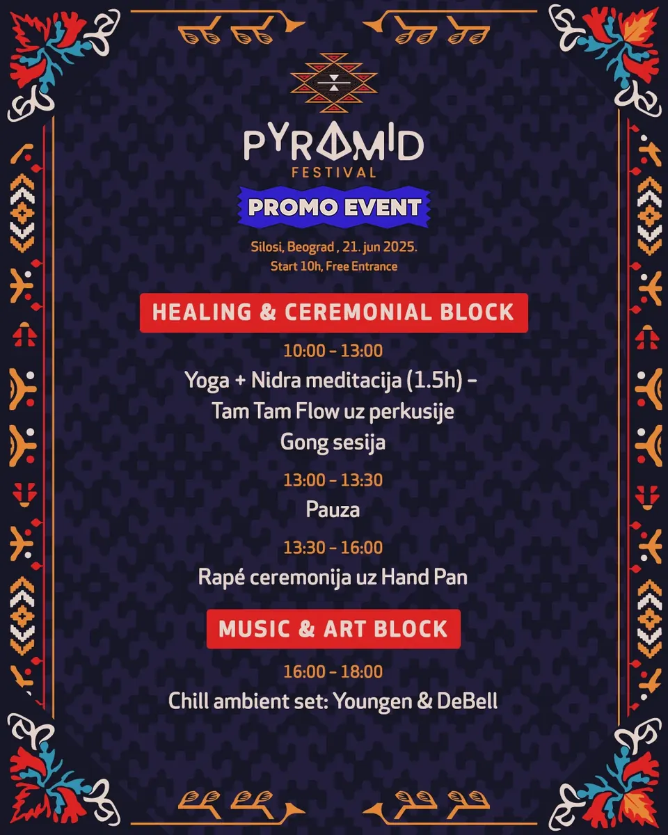 Promo event programme: healing and ceremonial block