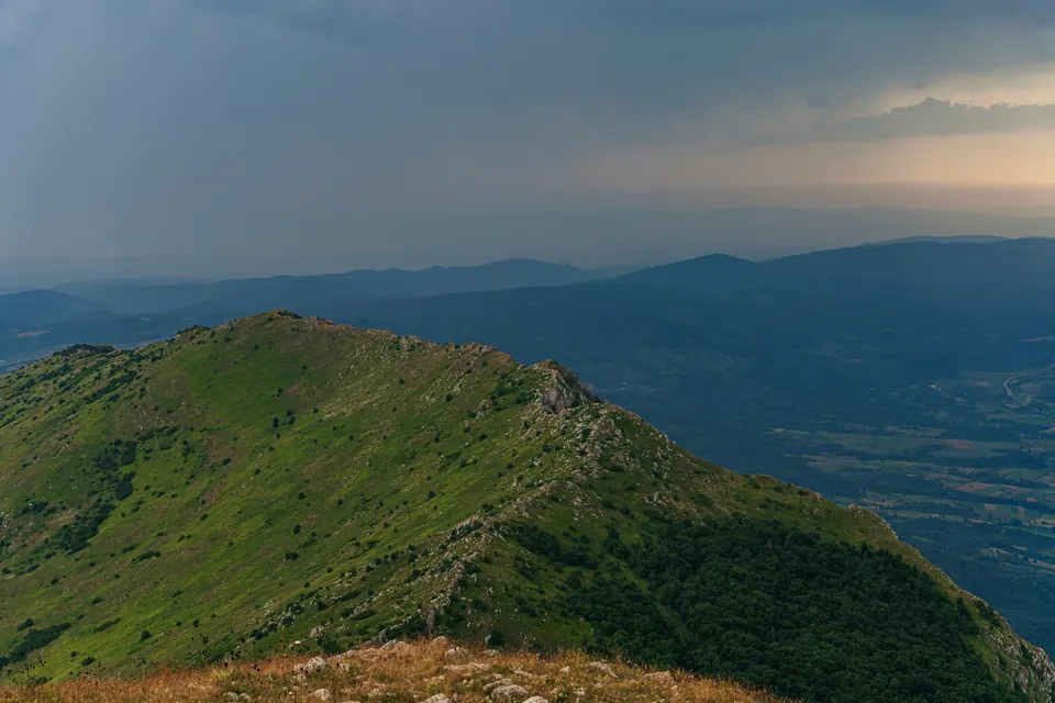 View along the ridge from the summit of Rtanj