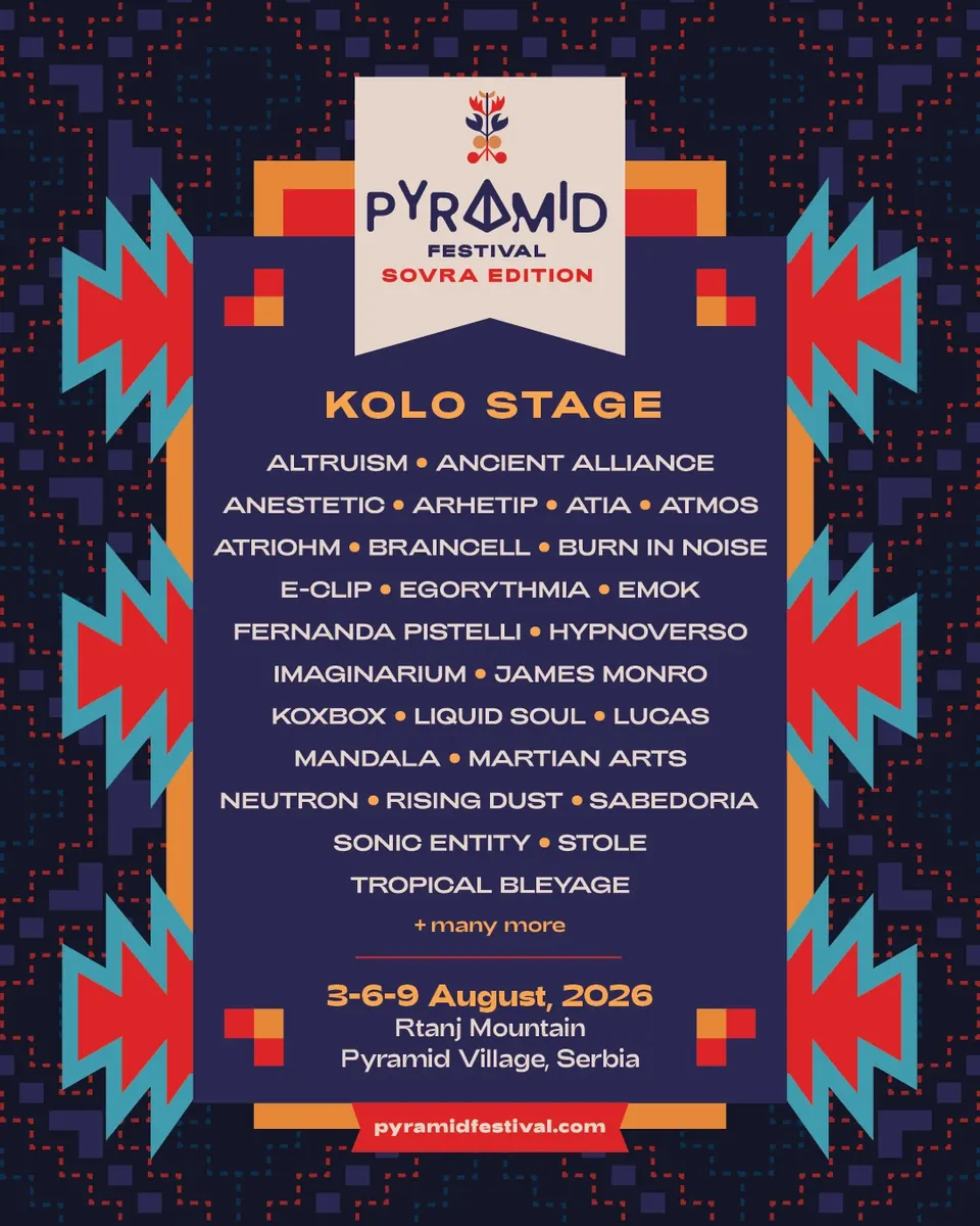 SOVRA 2026 lineup poster for the KOLO stage